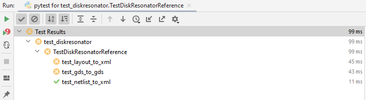 Failed tests in PyCharm